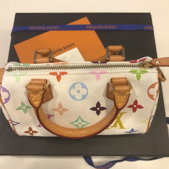 New!! Louis Vuitton White Multicolor Nano Speedy bag - Picture 11 of 16